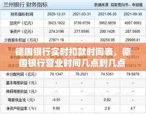 德国银行实时扣款时间表，德国银行营业时间几点到几点 