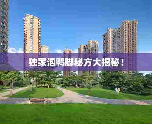 独家泡鸭脚秘方大揭秘！