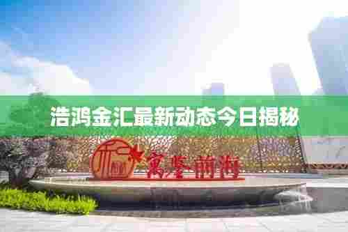 浩鸿金汇最新动态今日揭秘